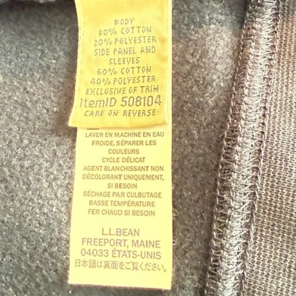 L.L.Bean Navy Quilted Sweatshirt, Full-Zip, company logo, NWT, Mens Size L - Picture 11 of 13